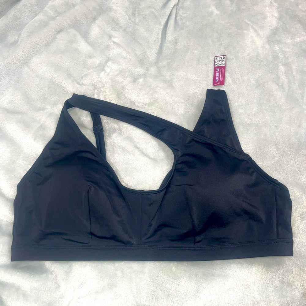 Jet black “Adore Me” swim top• 2X•NWT
